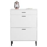 Shoe Cabinet, Freestanding Shoe Rack Organizer with Drawers & Metal Legs, Modern Shoe 14285067