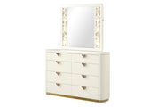 La Pierre Modern Style 8- Drawer Dresser Made with Wood and Gold Accents in B009P270813