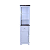Narrow cabinet,Bathroom Storage Cabinet, Farmhouse Storage Cabinet with Adjustable Shelves & Storage W1412P271793