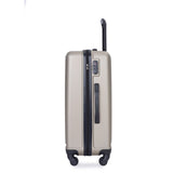 3 Piece Luggage Sets ABS Lightweight Suitcase with Two Hooks, Spinner Wheels, TSA Lock, 74309994