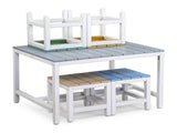 5-piece children's patio table and chair set , 29.5 inches, blue-khaki, light 78524061