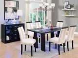 Set of 2 Chairs Black And White Leatherette Beautiful Padded Side Chairs Slit Back Design Kitchen HS11CM3559SC-ID-AHD