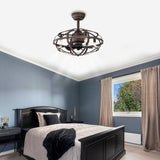 Best sells Modern Enclosed Fan Indoor with Remote Control and Bladeless Rust Red Industrial W159268333