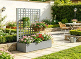 Gray 35"x16"x70" Galvanized Raised Garden Bed Planter Box with Trellis for Climbing Vegetables & 27669383