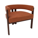 COOLMORE Modern Accent Chair Teddy Upholstered Armchair with Open Back 3 Legs Barrel Dining Chair W395P233458