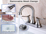 2-Handle 4-Inch Brushed Nickel Bathroom Faucet, Bathroom Vanity Sink Faucets with Pop-up Drain and 99679626
