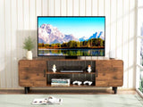 ZNTS TV Stand for 55 Inch TV, Entertainment Center with Storage Cabinets, Soft Hinge Door with Handle, 47531925