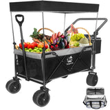 Collapsible Wagon 140L Wagons Carts Foldable with Removable Canopy, Folding Wagon Cart with Wheels T3060P247150
