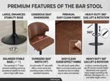 Modern rotating adjustable bar chair, suede with backrest swivel chair, suitable for kitchen bar and W2920P419851