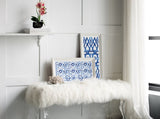 Set of 2 Blue and White Hanging Sculptures, Modern Wall Art Decor, 12.5" x 24.5" W2078130292