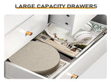 White particleboard with a textured melamine finish, 66*40*111cm, 42 drawer cabinet, matte gold 30910950
