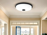 10.83" 2-Pack Flush Mount LED Ceiling Light, Black, 15W Dimmable with Remote Control, Metal Base & W6558P574532