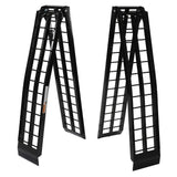 ZNTS 9ft Aluminum Plate Folding ATV Loading Ramp Black Pair Truck Trailer 1200 lbs 03466389