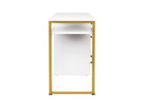 White particleboard and iron pipe, 97*35*78cm, 2 drawers and 1 door, computer desk, suitable for 09186500