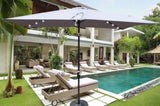 10 x 6.5t Rectangular Patio Solar LED Lighted Outdoor Umbrellas with Crank and Push Button Tilt for W65642332