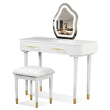 40" Modern Vanity Table Set with Mirror Touch Screen Lighted Mirror, Dressing Table and Cushioned N704P196657K