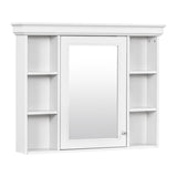 35'' x 28'' White Wall Mounted Bathroom Storage with Mirror Door, Modern Bathroom Wall N710P196545K