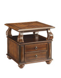 Walnut 2-Drawer End Table B062P209058