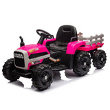 ZNTS Ride on Tractor with Trailer,24V Battery Powered Electric Tractor Toy, 200w*2motor W1578P193902