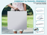 6FT Foldable Table, White Rectangular Portable Table with Carry Handle for Indoor Outdoor Picnic 31986419