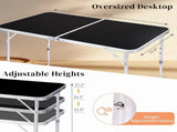 4 Ft Folding Camping Table Portable Adjustable Height Aluminum Picnic Table for Indoor Outdoor Use 46693728