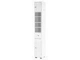 White MDF with vertical stripes, 20*20*180cm, 1 drawer, 2 doors, 4 shelves, narrow bathroom vanity 04438607