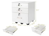 White Wood Grain Density Board Three Drawers Wooden Filing Cabinet 70600637