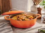 Stainless Steel Handle 7.5QT Round Enameled Pot Orange Gradient 05452818