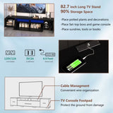 TV Console with Storage Cabinets, Remote, APP Control Long LED TV Stand, Full RGB Color W1701136991