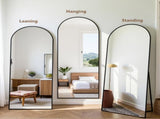 64"x21" Arched Full Length Mirror Freestading Full Body Floor Mirror, Black 26714282