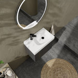 24 Inch Bathroom Vanity with Ceramic Basin, Wall Mounted Floating Vanity Sink Combo, Wooden Storage W1972P190342