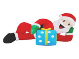 7FT Lighted Christmas Inflatable Decoration, Inflatable Santa Lying on Floor, Funny Blow Up Yard 49600765