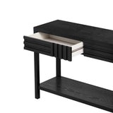 U_STYLE Ash Veneer Modern Style Console Table, Striped Design, Suitable for Entryway, Corridor, N711P230810B