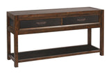 Two-Drawer Sofa Table, No Assembly Required, Two-Tone Finish B108P163821