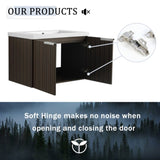 30 Inch Bathroom Vanity With Resin Sink,Soft Close Doors,Float Mounting Design W999P204951