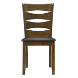 ZNTS Transitional Style Unique Back Design Set of 2pc Wooden Side Chairs Brown Finish Dining Room B01156048