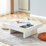A modern and practical coffee table with imitation marble patterns, made MDF material. The fusion W1151119881