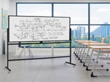 360&deg Rotating Double-Sided Magnetic Whiteboard, 182.8891.44cm Writing Surface Mobile Dry Erase 13556129