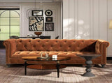 Alto 88" Tufted Chesterfield Sofa, Burnt Orange Performance Velvet B2719P280169