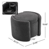 Cozy Boucle Storage Ottoman Stylish Comfort with Hidden Storage, Grey N769P199879G