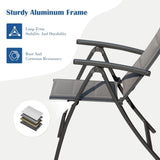 Patio Folding Chairs Set of 2,Padded Textilene Fabric Seat W1859P321619