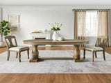 94.06 Inch Extendable Wooden Dining Table for 6 Persons,Long Expandable Curved Dining Table,Mid W2582P205311