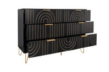 Modern 6 Dresser, Modern Dresser with Metal Handles, Storage Chest of, Wide Dresser W688P170443
