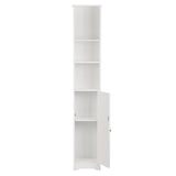 ZNTS FCH One Door & Three Layers Bathroom Cabinet White 99595390