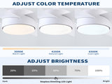 44" Ceiling Fan with Lights & Remote, Matte White Modern Fan, Reversible DC Motor, 6 Speeds, 3-Color W1367P447389