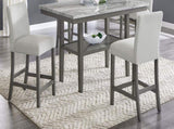 Selena Set of 2 Light Gray Fabric Counter Height Chairs with Gray Wood Frame & Footrest B061P406089