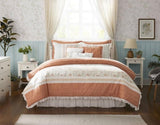 9 Piece Cotton Percale Comforter Set Coral Queen B03596894