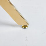 Golden Dining Table with cross metal leg and glass,Modern Space Saving Kitchen Table for Living W234P242550