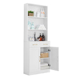 ZNTS Bathroom Storage Cabinet, Cabinet with Two Doors and Drawers, Adjustable Three-layer Open N725P186645W