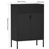 Metal Storage Cabinet,47" H Steel lockers, adjustable Shelves, 3 Tier side cabinets, shoe cabinets, T3421P357055